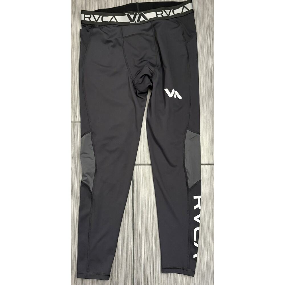 RVCA Men's Sport Compression Tights Sport Trainer Size XL Black Base Layer